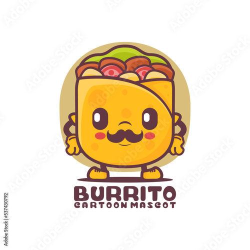 spring rolls cartoon mascot. mexican food vector illustration