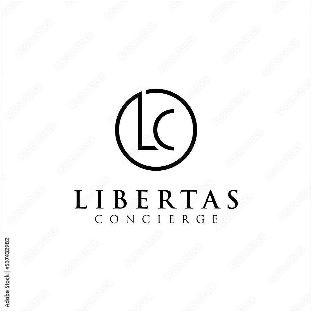 initials LC in circle vector logo