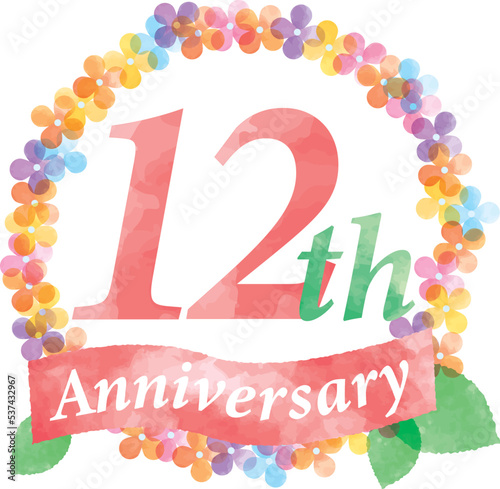 12周年の花リースフレーム