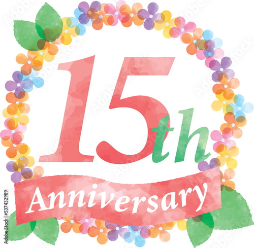 15周年の花リースフレーム
