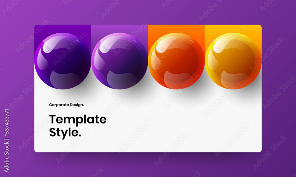 Geometric flyer design vector layout. Unique realistic spheres company cover concept. Geometric flyer design vector layout. Unique realistic spheres company cover concept.
