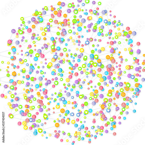 Social media marketing icons internet tags target