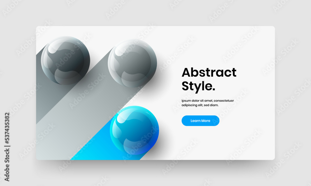 Geometric banner vector design template. Trendy realistic balls booklet concept. Geometric banner vector design template. Trendy realistic balls booklet concept.