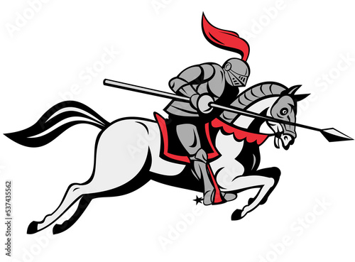 Fotografija knight with lance riding horse