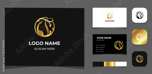 Template Logo Creative Initial C and S with beauty face inside and beauty element around. Creative Template with color pallet, visual branding, business card and icon.