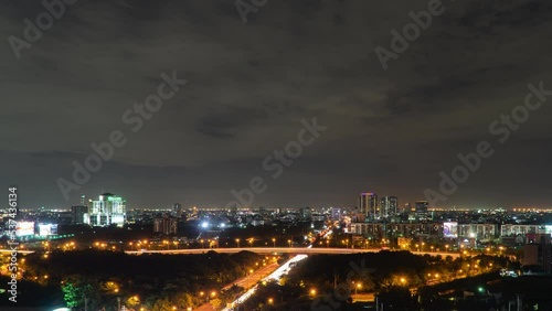 timelapse view of the city with sky and cloudscape 