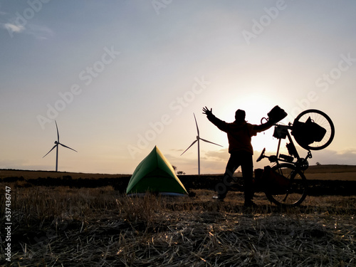 renewable energy sources and loadable energy source cyclist photo