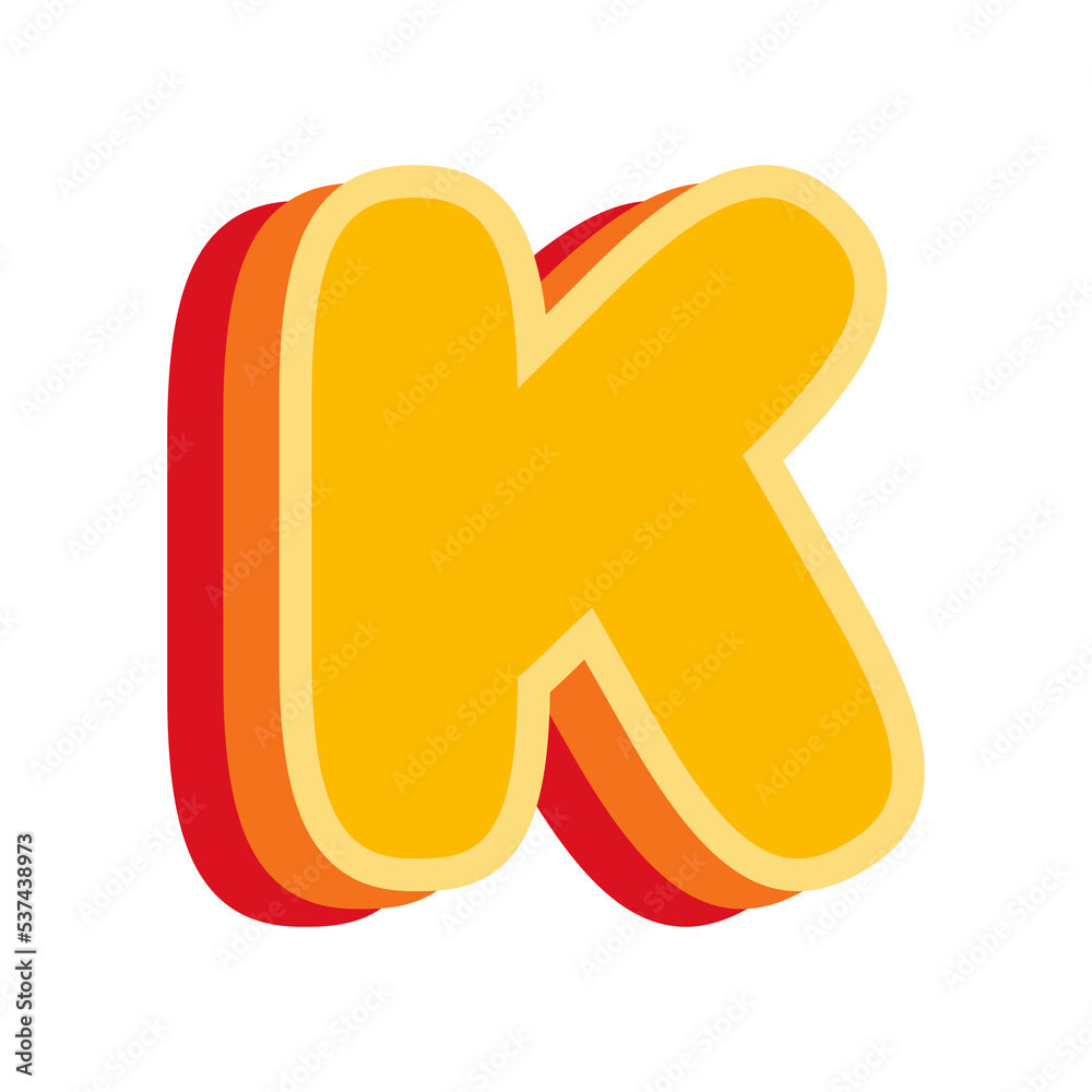 Letter K Orange, vector illustration Letter K Orange, vector illustration
