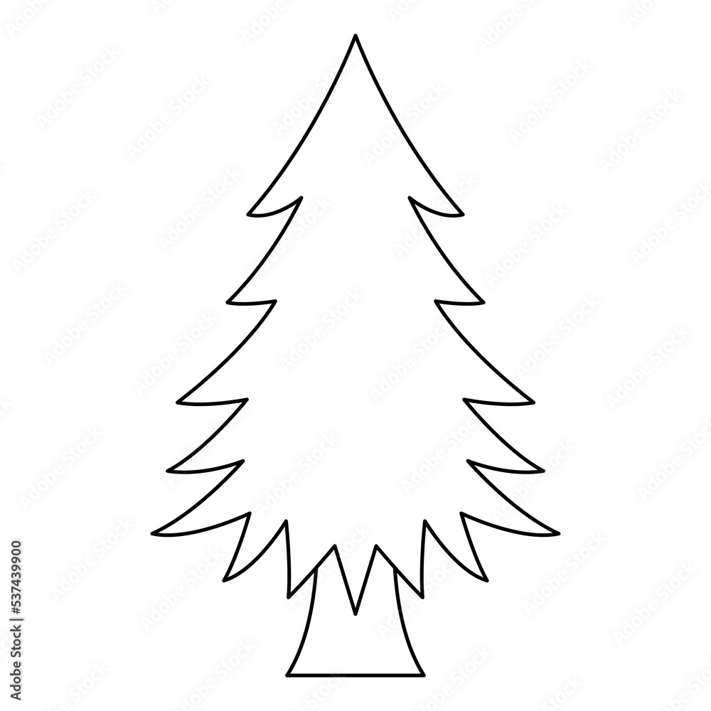 Obraz premium Coloring page with Christmas Tree for kids