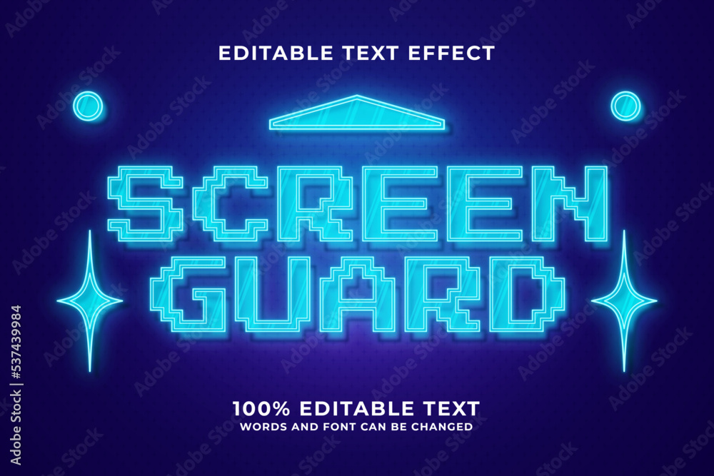 Modern blue shine screen guard editable text effect Modern blue shine screen guard editable text effect