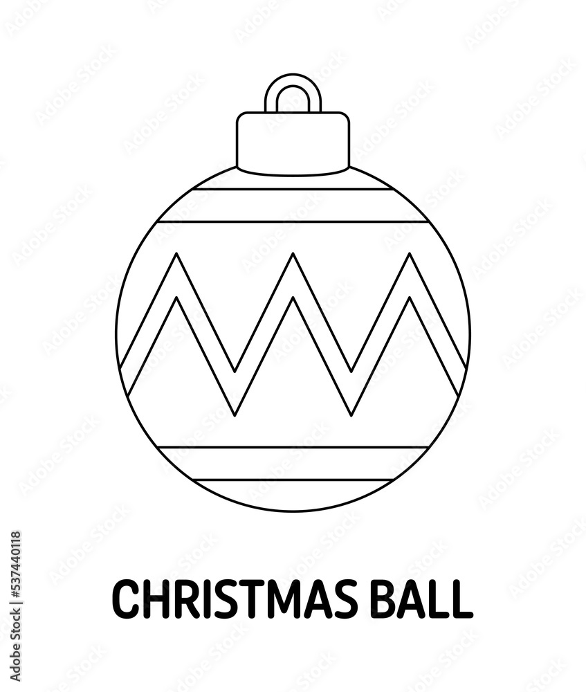 Fototapeta premium Coloring page with Christmas Ball for kids