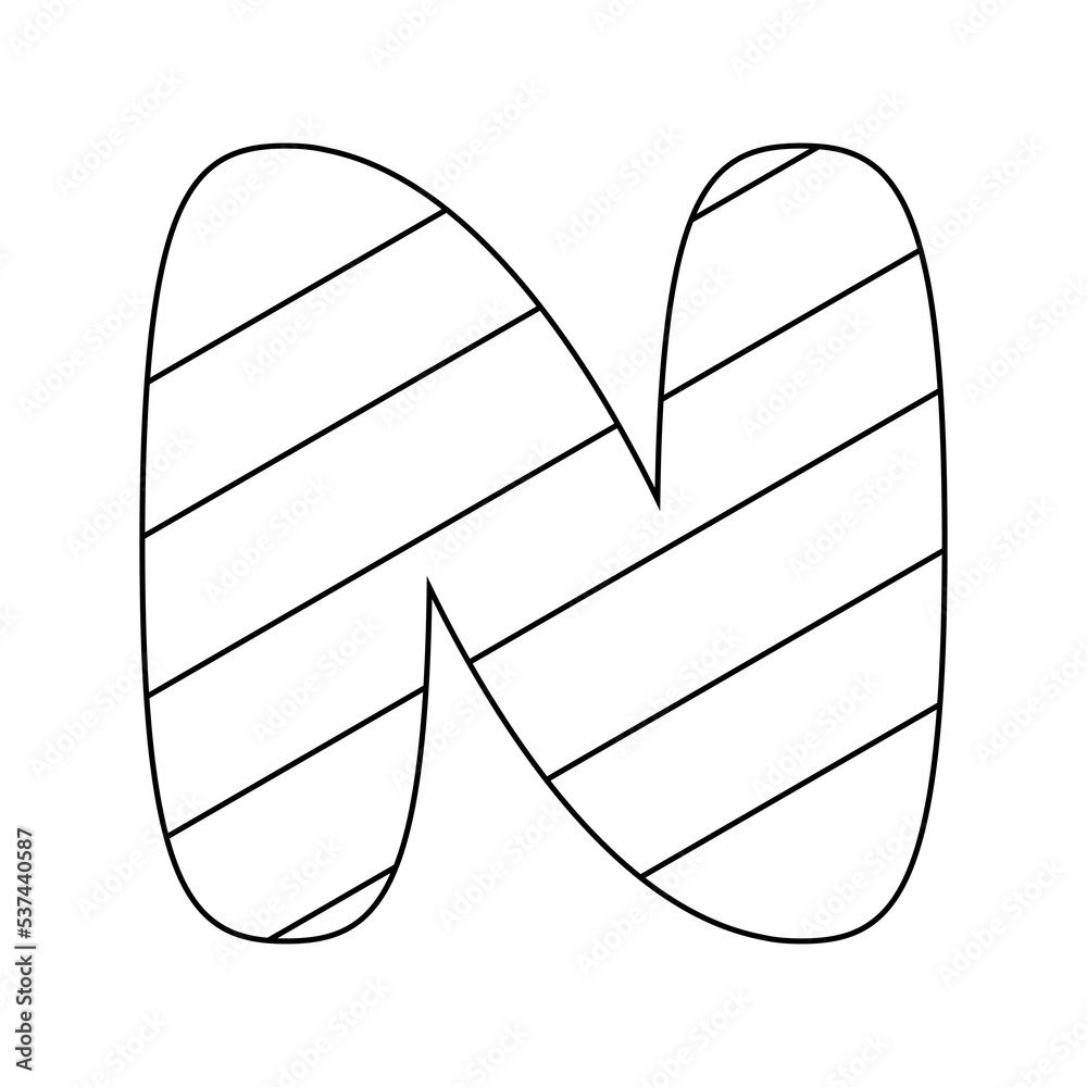 Coloring Page With Letter N For Kids Stock Vector Adobe Stock coloring-page-with-letter-n-for-kids-stock-vector-adobe-stock