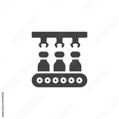 Milk conveyor vector icon