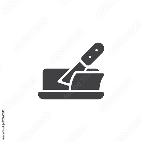 Butter and knife vector icon