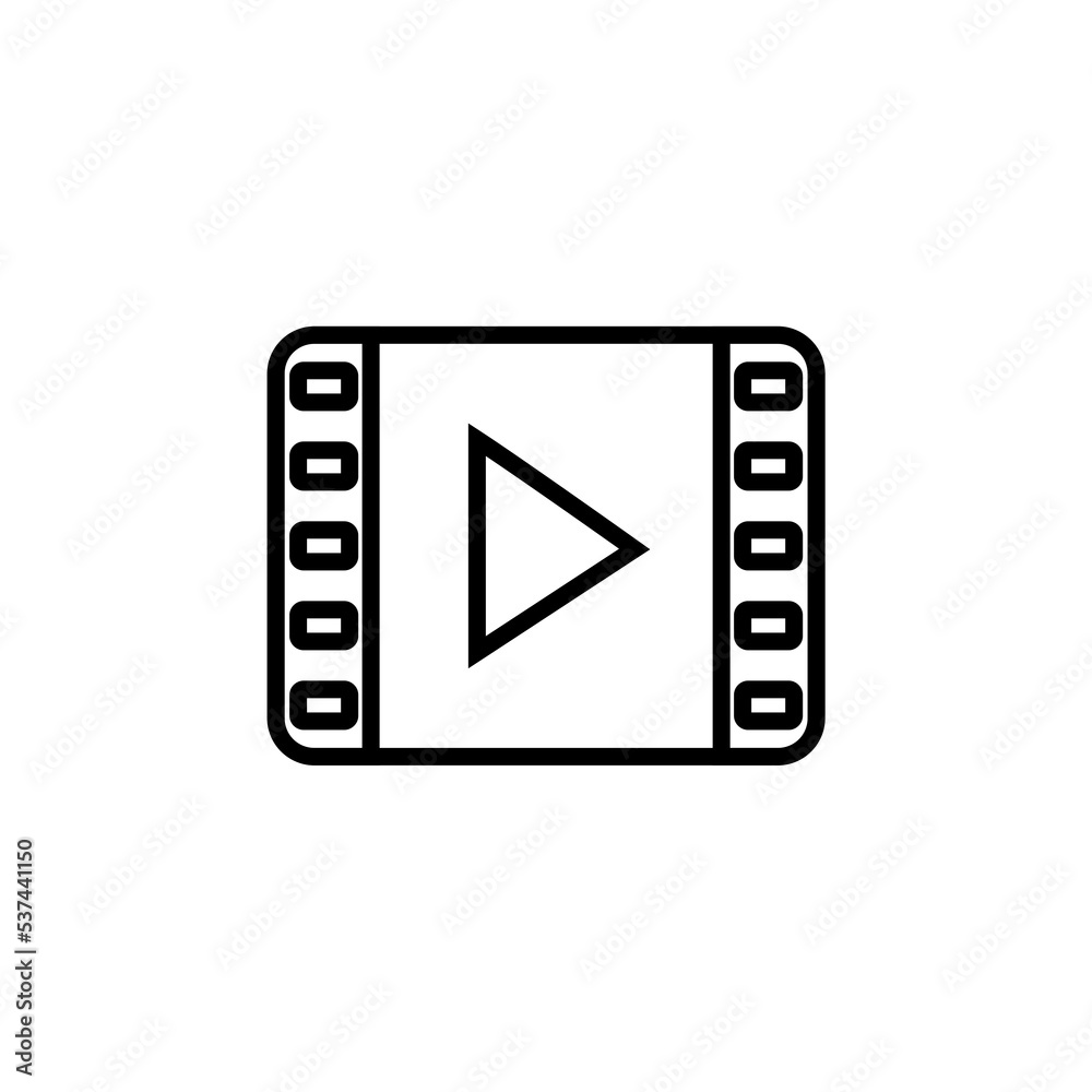 Video player line icon isolated on white background Video player line icon isolated on white background