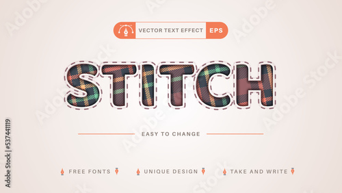Tartan - editable text effect, font style. Vector company logo mockup. Adobe Illustrator.