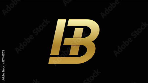 Letter HB initial monogram logo with gradients