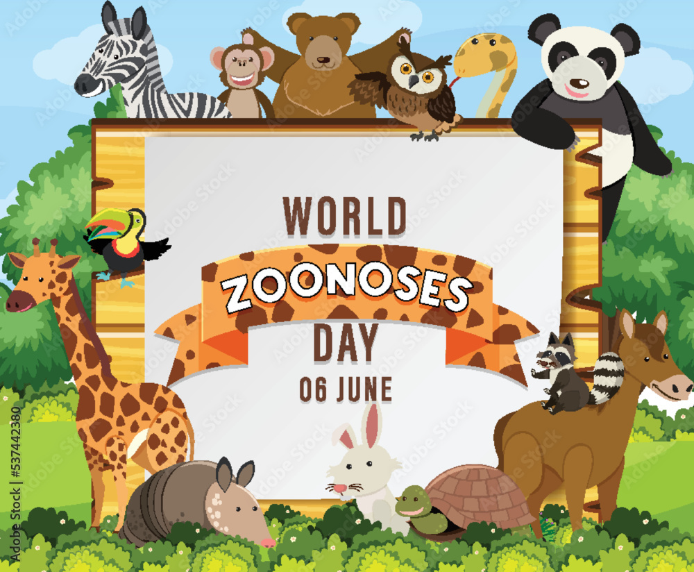 Fototapeta premium World zoonoses day poster design