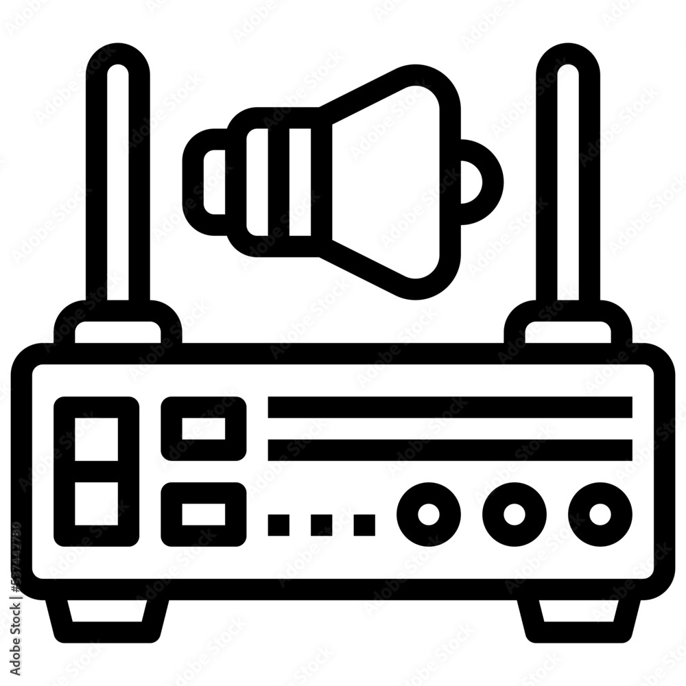 Obraz premium Server line icon,linear,outline,graphic,illustration