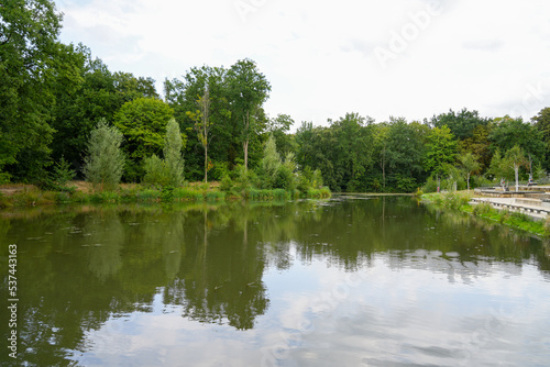 Fototapeta Naklejka Na Ścianę i Meble -  Mühlenbach in Haltern am See. Small pond with the surrounding nature.
