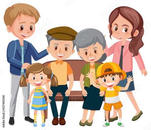 Happy family cartoon character