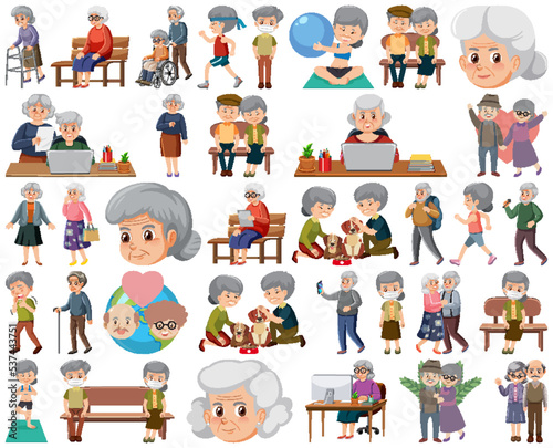 Collection of elderly people icons © brgfx