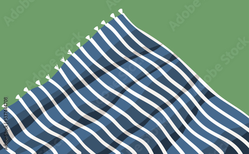 Comfortable blanket illustration. Throw blanket, big outdoor picnic rug. Stripped pattern. Vector.