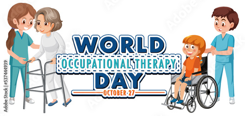 World occupational therapy day text design