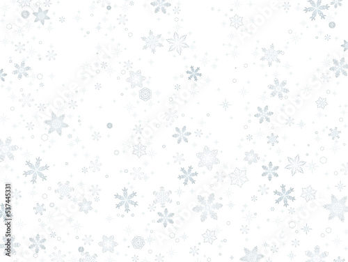 雪の結晶の線画壁紙①銀