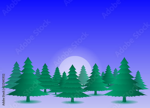 Christmas trees,fantastic background,vector illustration © Marat