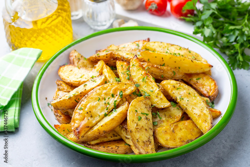 Roasted potato wedges with ...