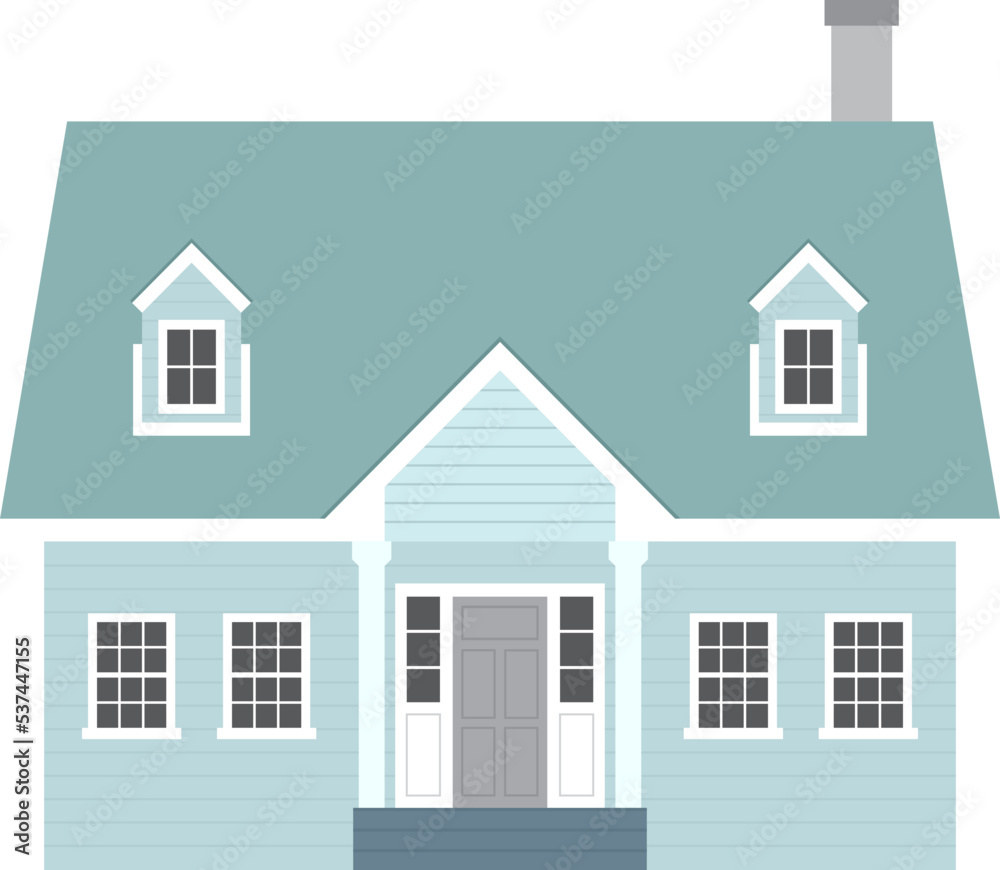 Cape cod house vector illustration