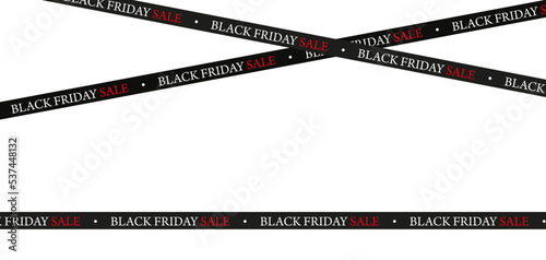 texts black friday and sale on black ribbon