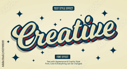 Retro Vintage Editable Text effect Premium Vector