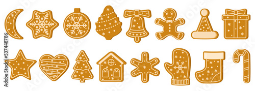 Christmas cookies.New Year's holiday treats.Vector illustration.