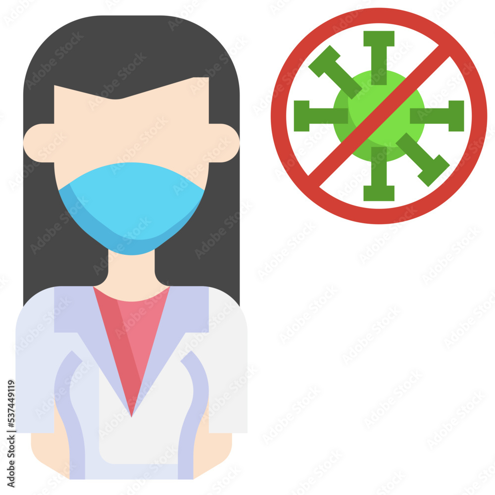 People with Mask_female doctor line icon,linear,outline,graphic,illustration People with Mask_female doctor line icon,linear,outline,graphic,illustration