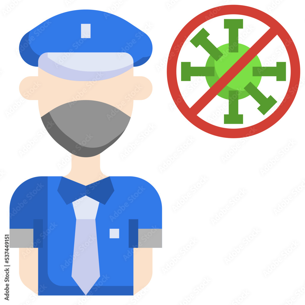 People with Mask_policeman line icon,linear,outline,graphic,illustration