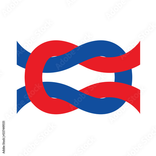 rope knot emoji vector red blue illustration
