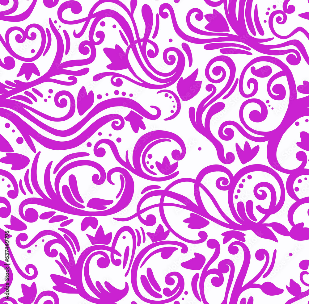 Pink floral pattern pattern on white background, abstract design, seamless background. Pink floral pattern pattern on white background, abstract design, seamless background.