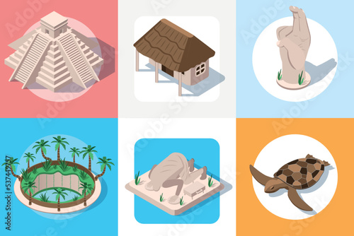 Yucatan Travel Circle Compositions