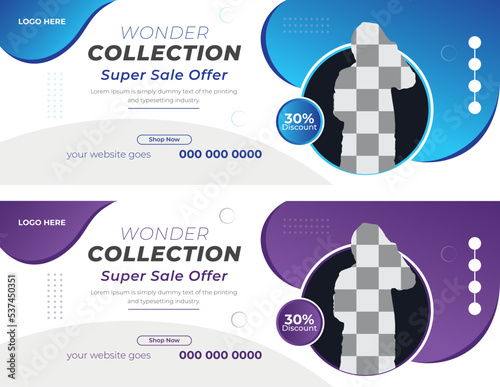 Facebook Cover Web Banner, Template cover and banner social media, template design with abstract shape, file with layered and eps 10.