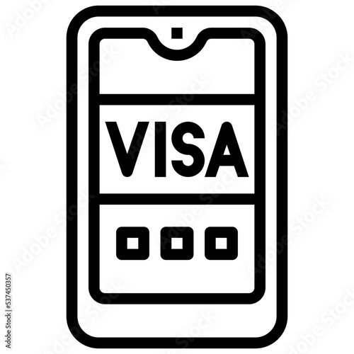 pay visa line icon,linear,outline,graphic,illustration