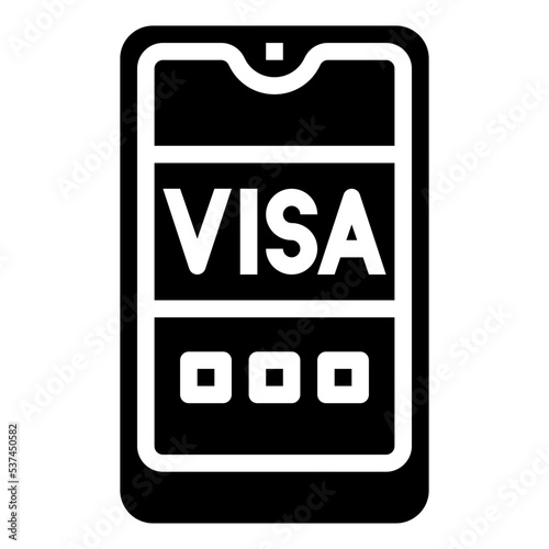pay visa glyph icon,linear,outline,graphic,illustration