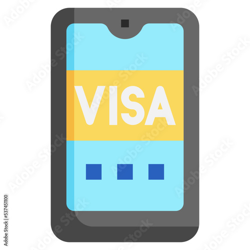 pay visa flat icon,linear,outline,graphic,illustration