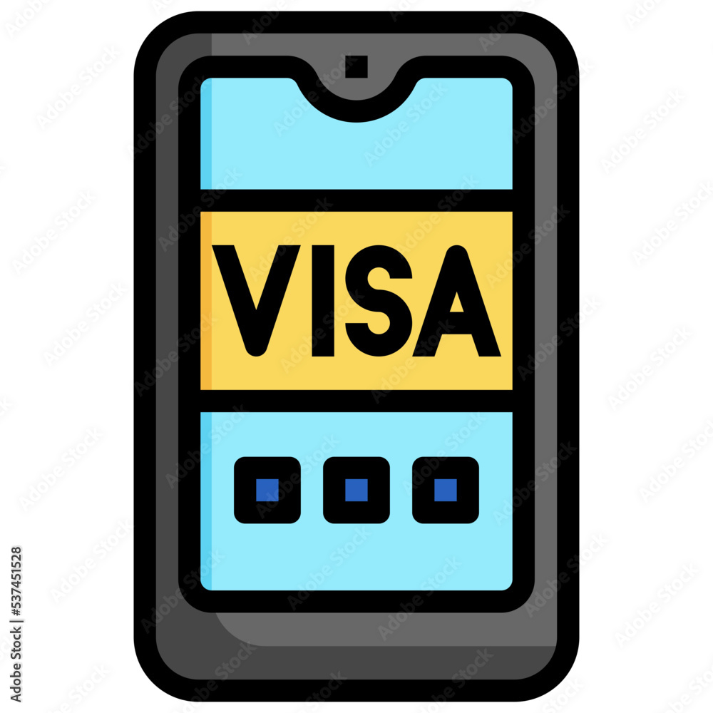 pay visa filled outline icon,linear,outline,graphic,illustration