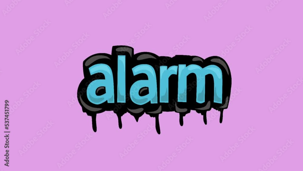 Pink screen animation video written ALARM Pink screen animation video written ALARM