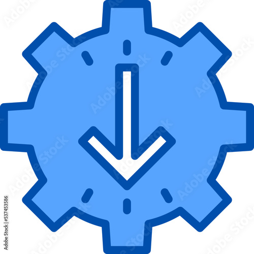 Uninstall blue line icon photo
