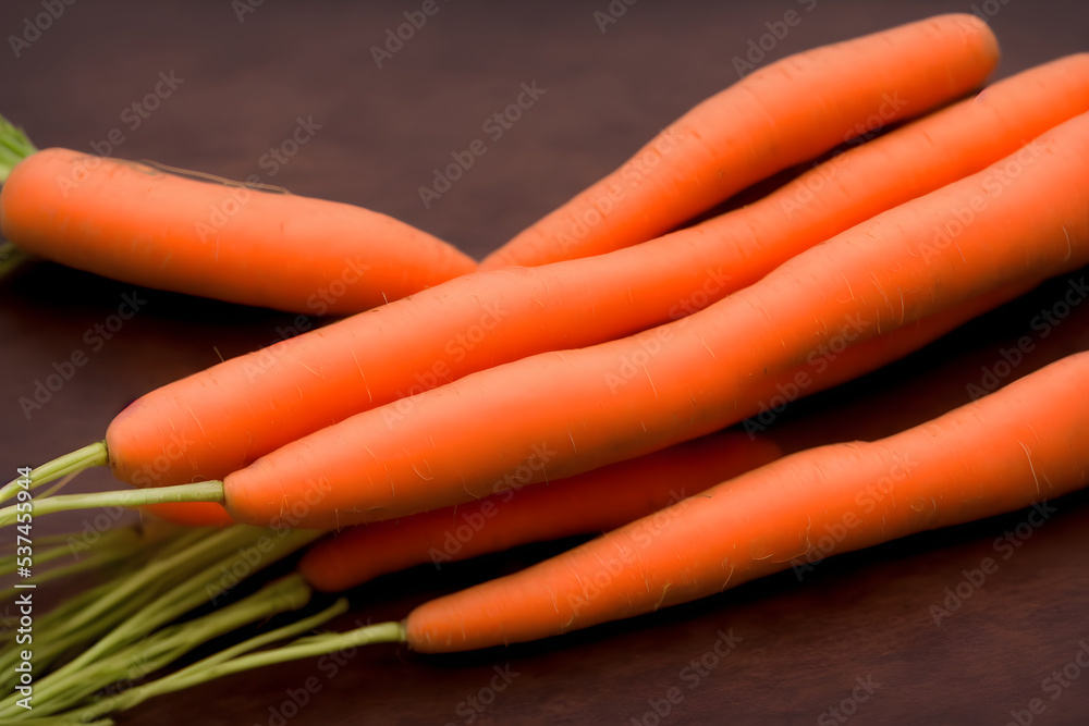 bunch of fresh carrots, a healthy natural vegetable, green produce bunch of fresh carrots, a healthy natural vegetable, green produce