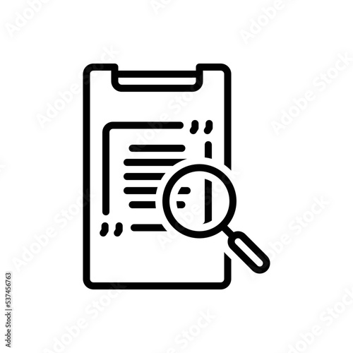 Black line icon for definition