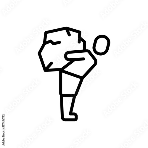 Black line icon for hardly